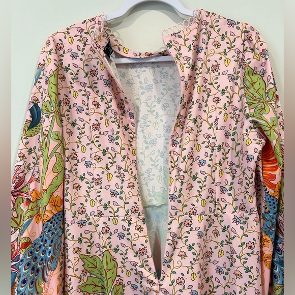 Dalia MacPhee Pink Floral Hostess Maxi Long Dress - Size Large - Picture 3 of 9